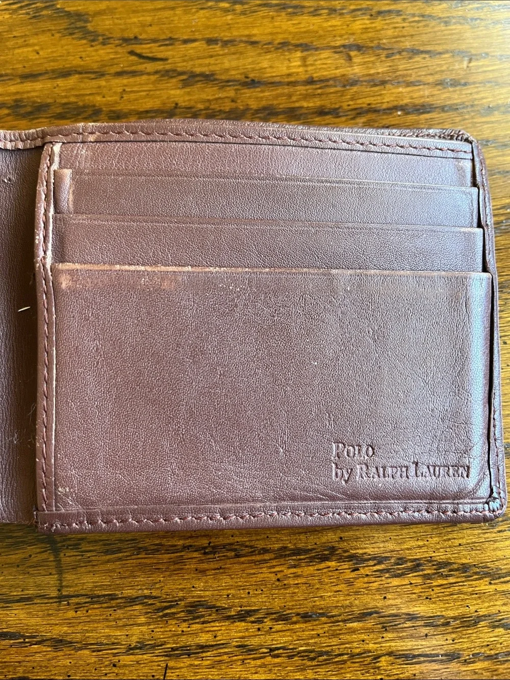 Polo by Ralph Lauren Brown Leather Wallet with Embossed Polo Player